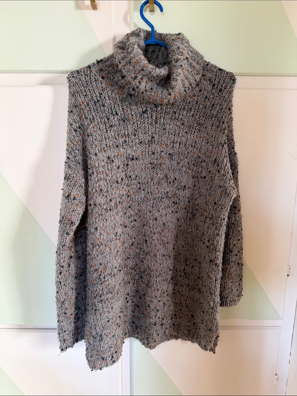 Pink Martini Grey Flecked Cowl Neck Sweater